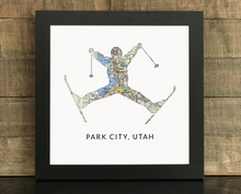 Yard Sale Ski Map Print, Park City Utah Map, Custom Map Art, Travel Gift, Birthday Gift Art, Personalized Wedding Print, Gift for Couple